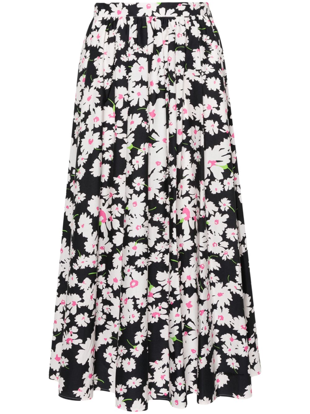 MSGM floral-print midi skirt - Black von MSGM
