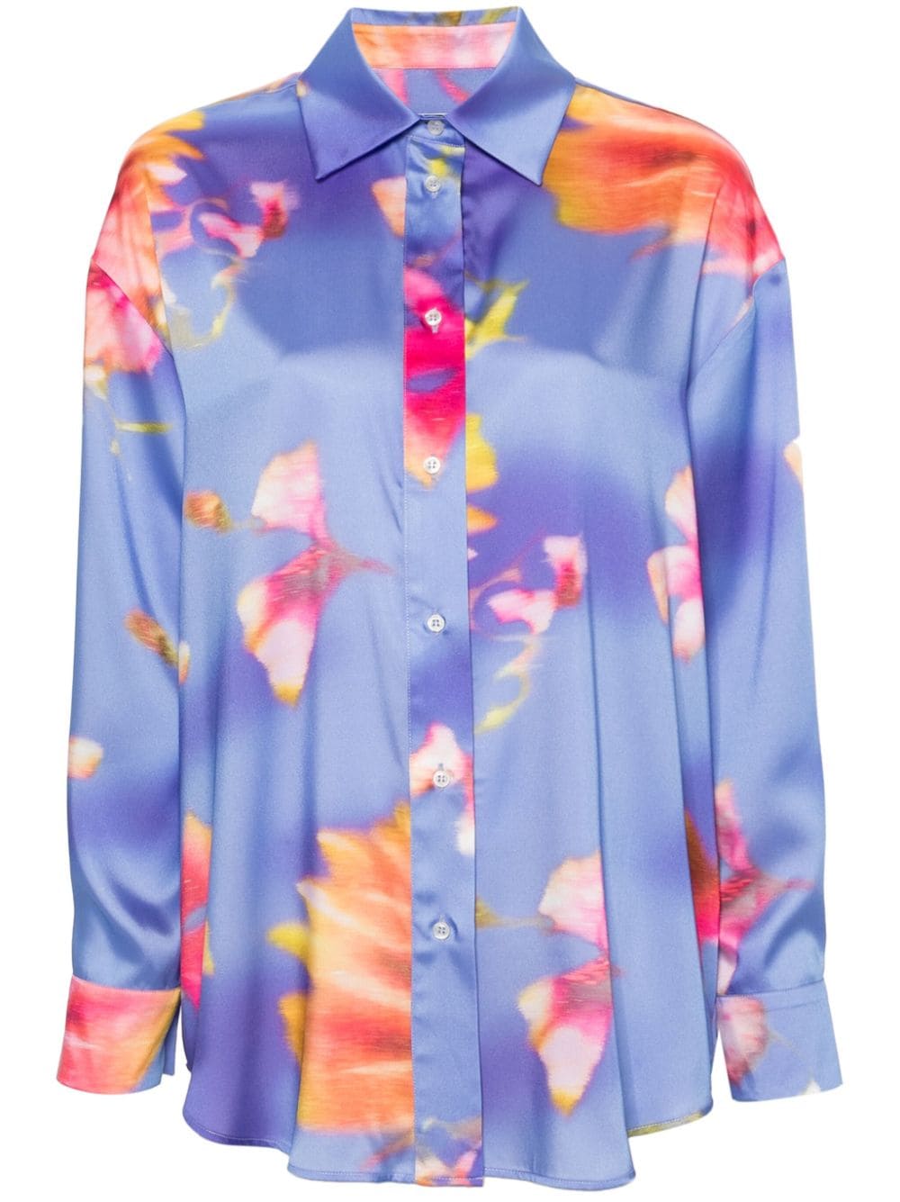 MSGM floral-print satin shirt - Purple von MSGM