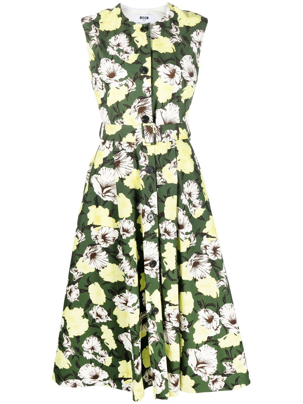 MSGM floral-print sleeveless dress - Green von MSGM