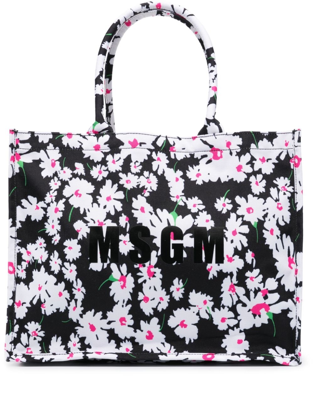 MSGM floral-print tote bag - Black von MSGM
