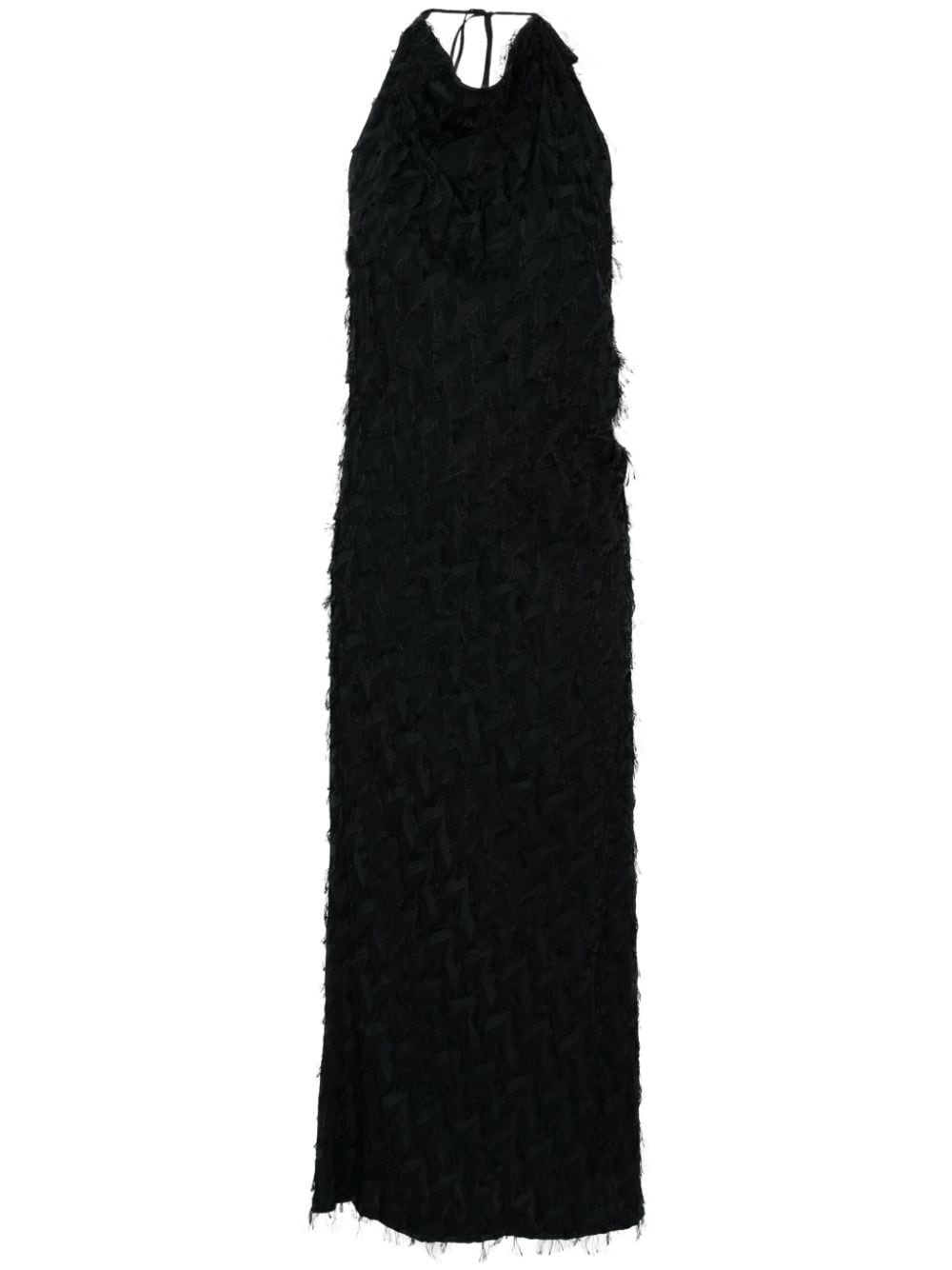 MSGM fringe-detail open-back dress - Black von MSGM