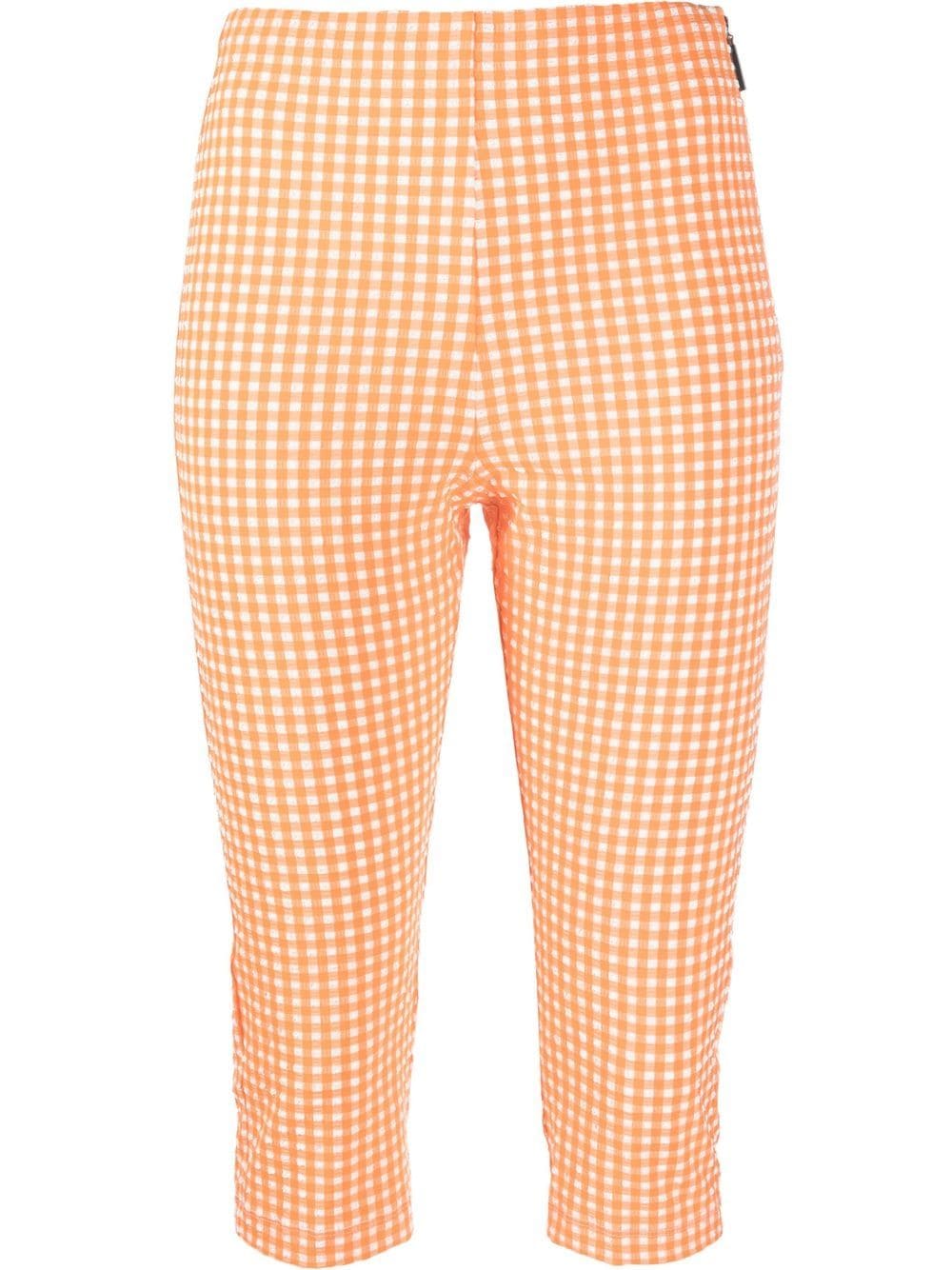 MSGM gingham check cycling shorts - Orange von MSGM