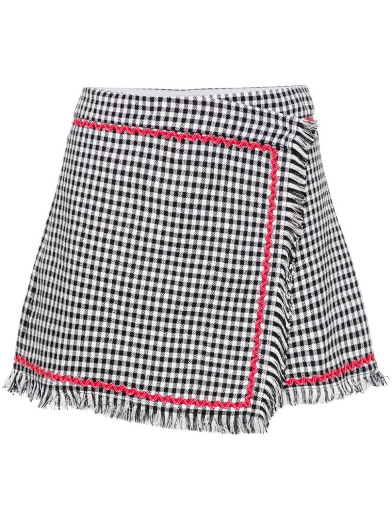 MSGM gingham frayed skorts - Black von MSGM