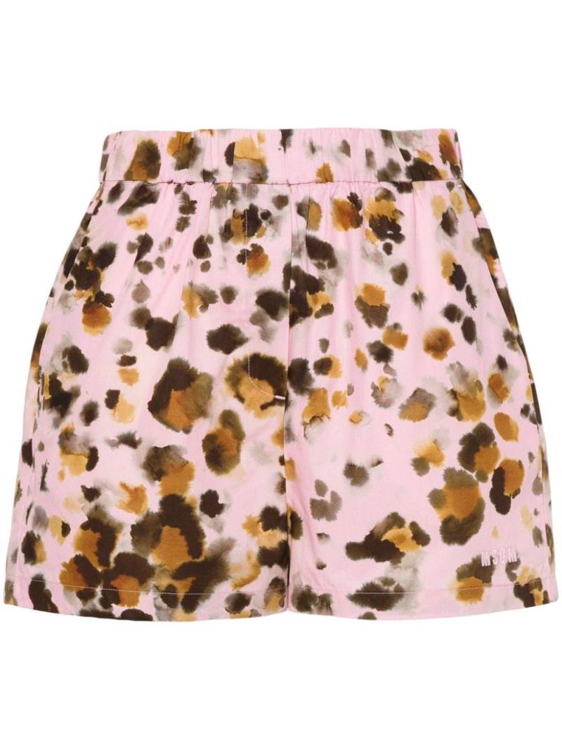 MSGM graphic-print poplin shorts - Pink von MSGM