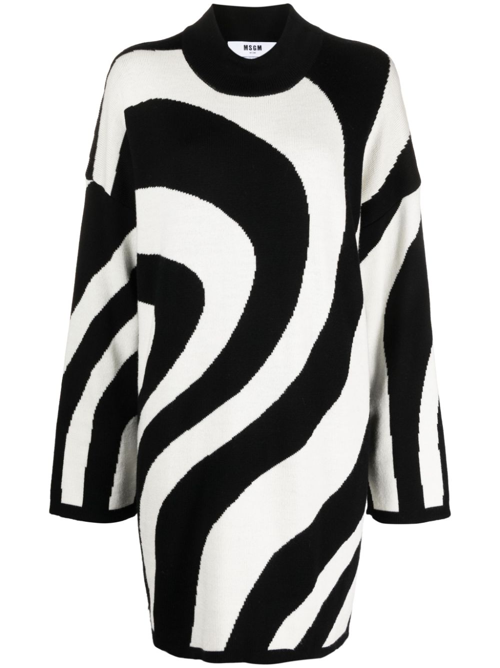 MSGM graphic-print wool dress - Black von MSGM