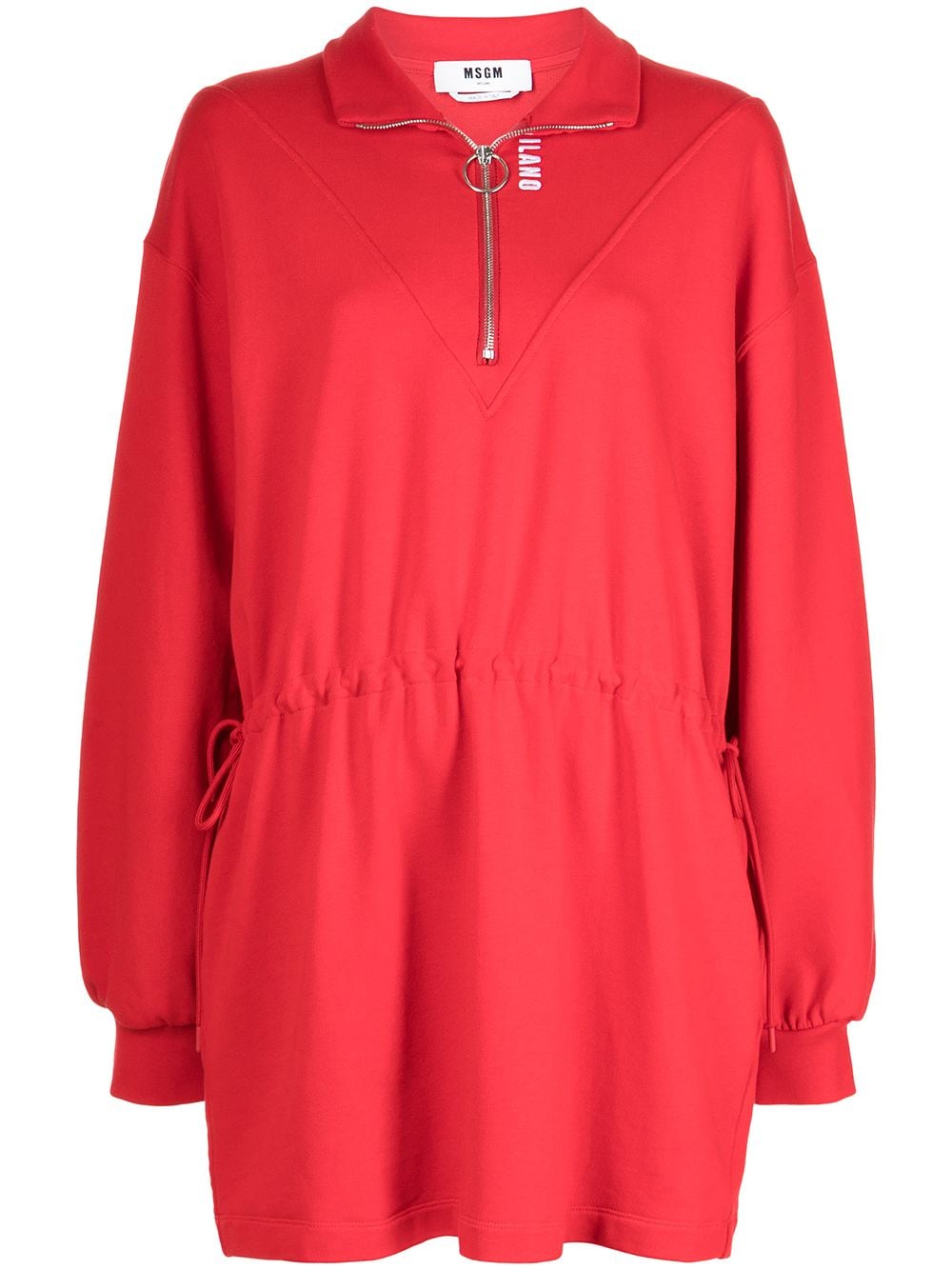 MSGM half zip jersey mini dress - Red von MSGM