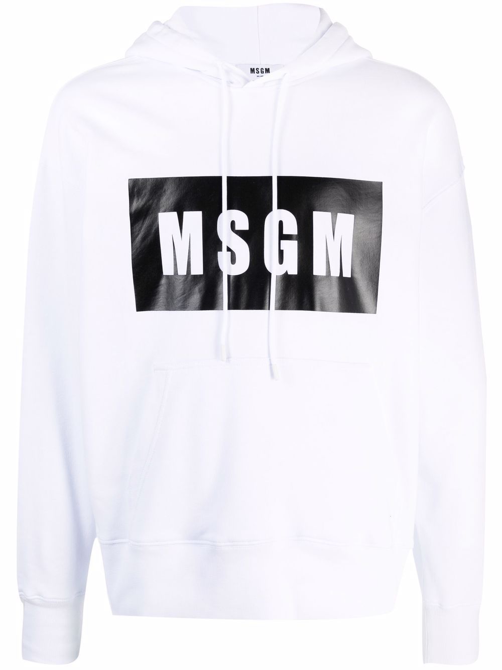 MSGM high-contrast logo hoodie - White von MSGM