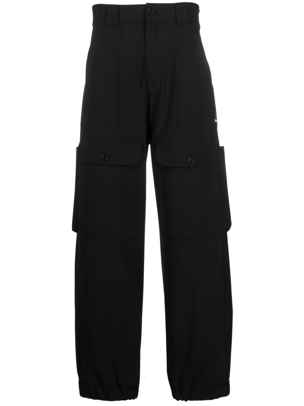 MSGM high-waist wide-leg trousers - Black von MSGM