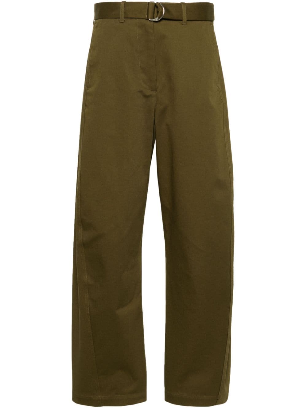 MSGM high-waist wide-leg twill trousers - Green von MSGM