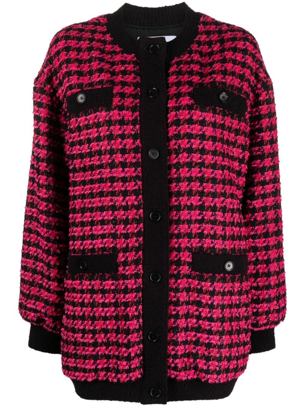 MSGM houndstooth-pattern round-neck cardigan - Pink von MSGM