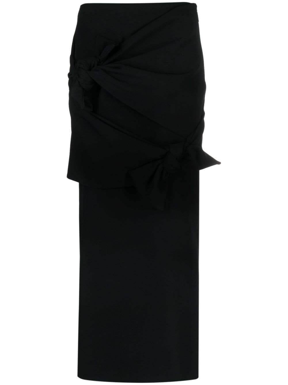 MSGM knot-detail A-line midi skirt - Black von MSGM