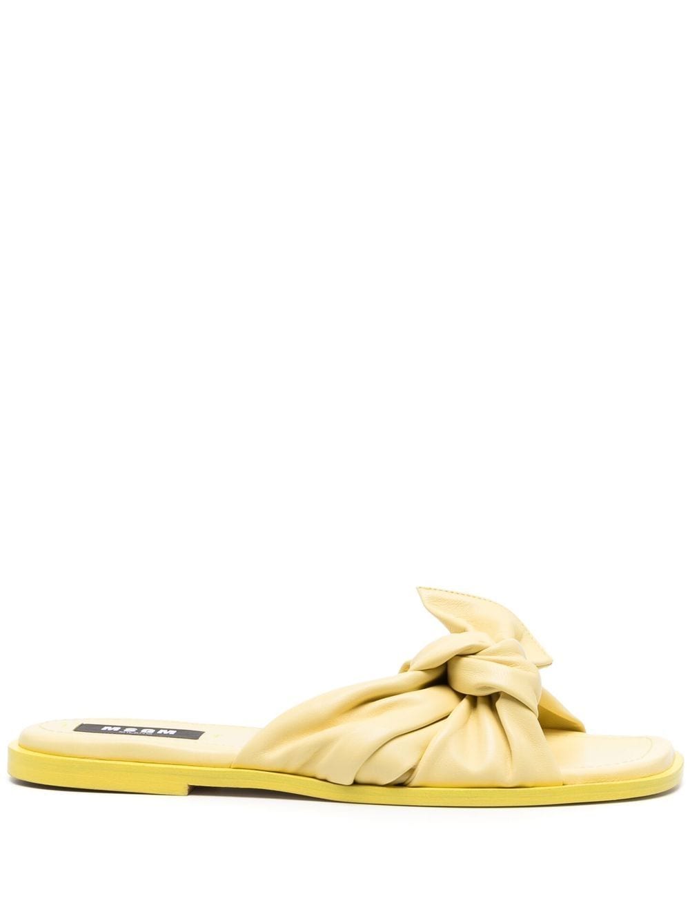 MSGM knot-detailing leather slippers - Yellow von MSGM