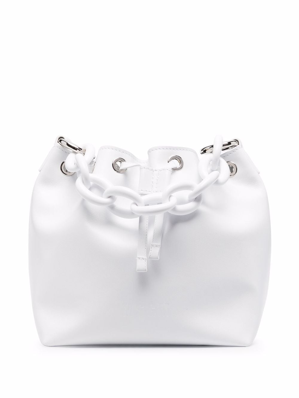 MSGM chain-link leather bucket bag - White von MSGM