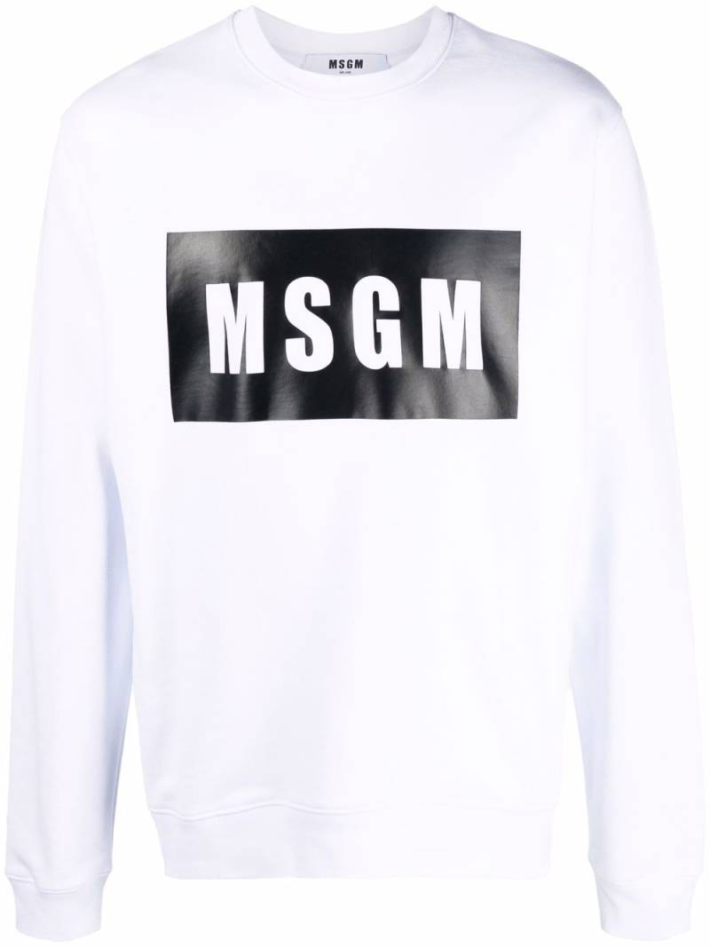 MSGM logo box print sweatshirt - White von MSGM