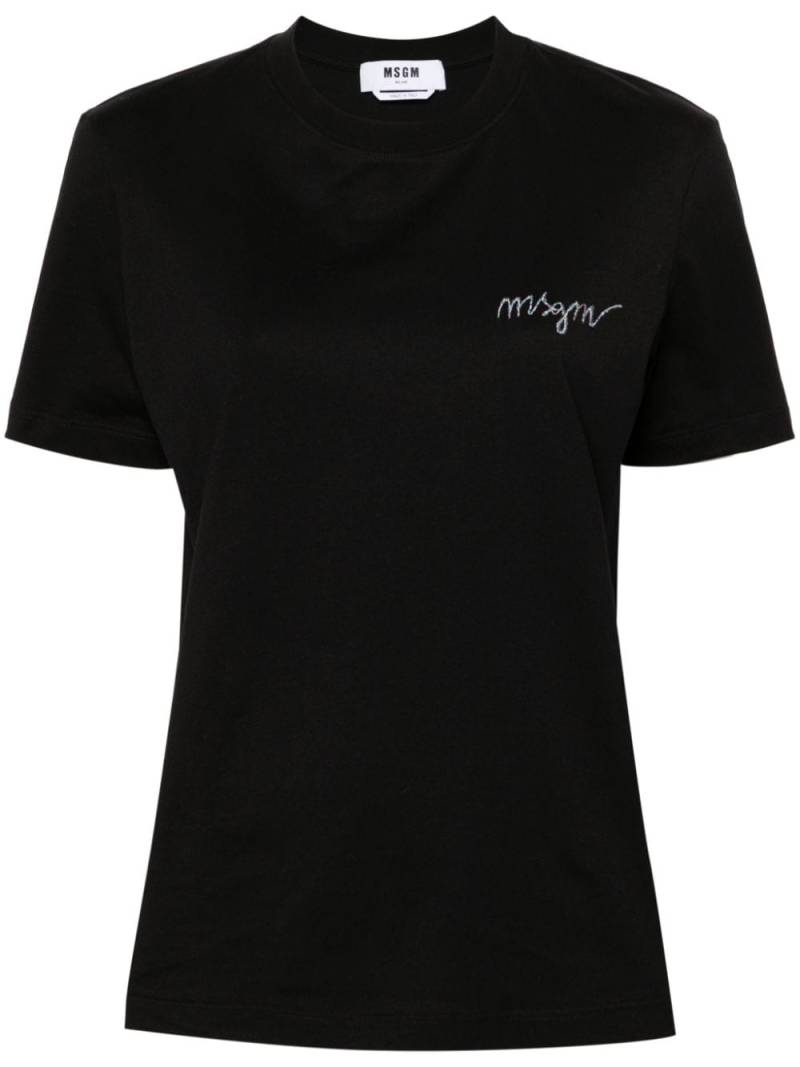 MSGM logo-embroidered T-shirt - Black von MSGM