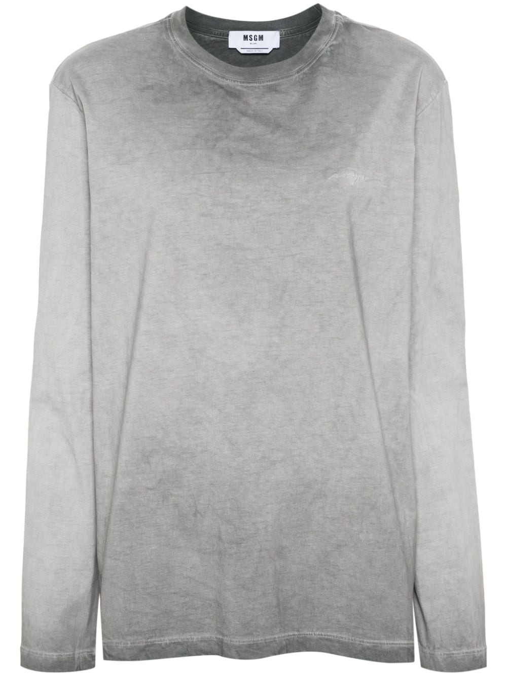 MSGM logo-embroidered cotton T-shirt - Grey von MSGM