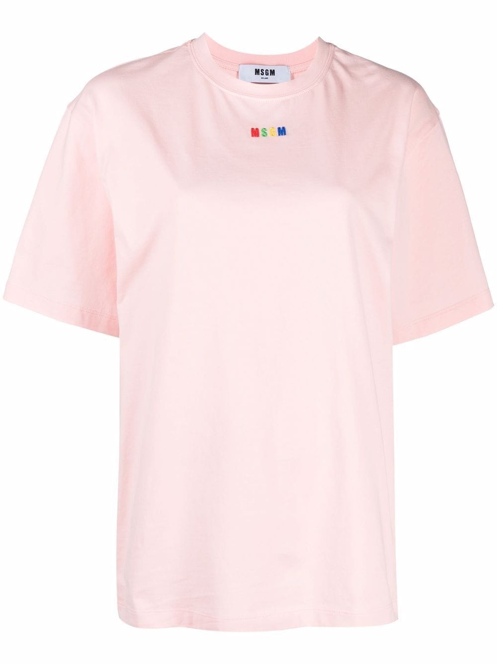 MSGM logo-embroidered cotton T-shirt - Pink von MSGM