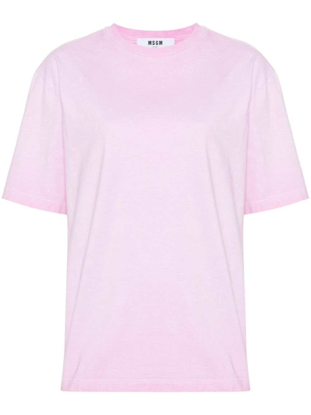 MSGM logo-embroidered cotton T-shirt - Pink von MSGM