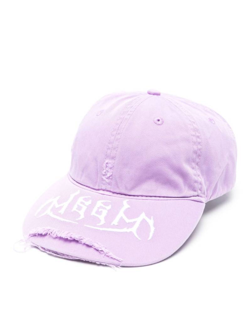 MSGM logo-embroidered cotton cap - Purple von MSGM