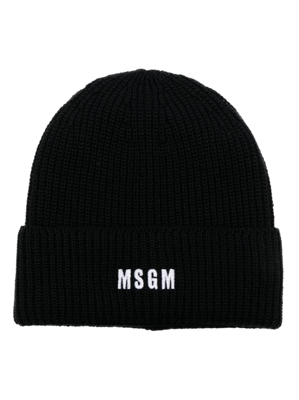 MSGM logo-embroidered ribbed-knit beanie - Black von MSGM