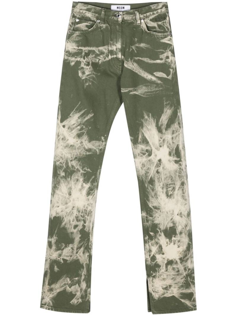 MSGM logo-embroidered tapered jeans - Green von MSGM