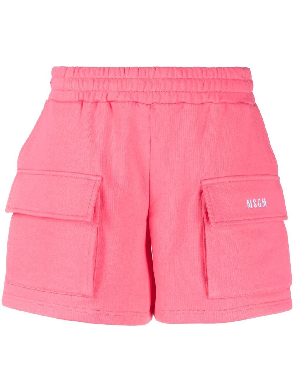 MSGM logo-embroidered track shorts - Pink von MSGM