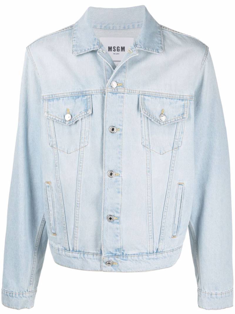 MSGM logo patch denim jacket - Blue von MSGM