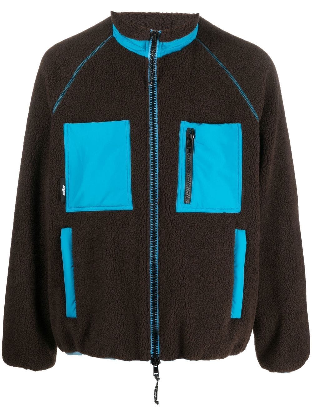 MSGM logo-patch fleece jacket - Brown von MSGM