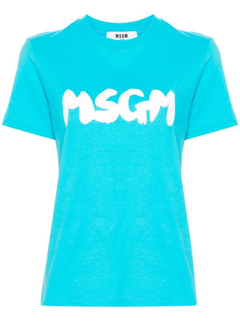 MSGM logo-print T-shirt - Blue von MSGM