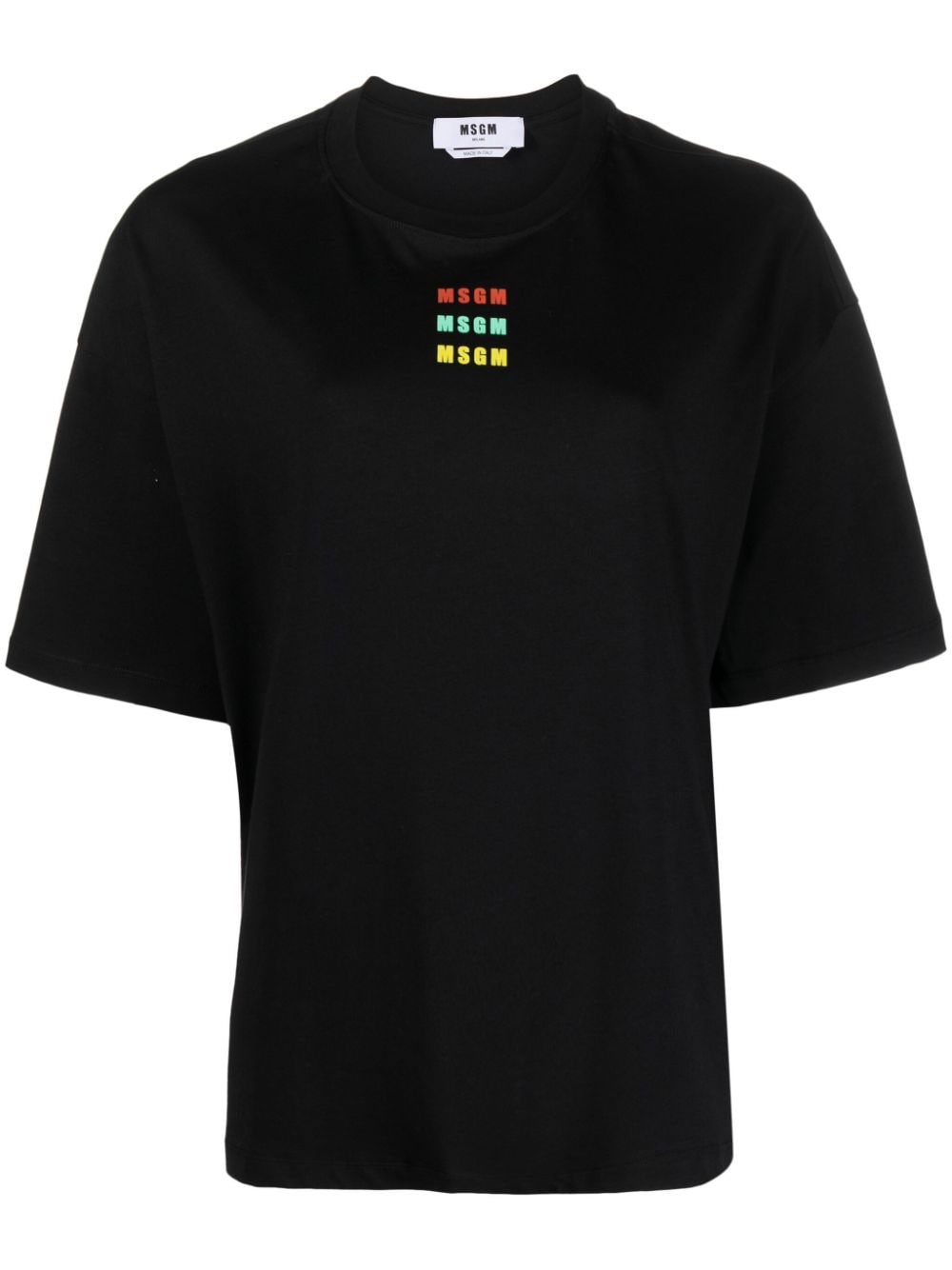 MSGM logo-print cotton T-shirt - Black von MSGM