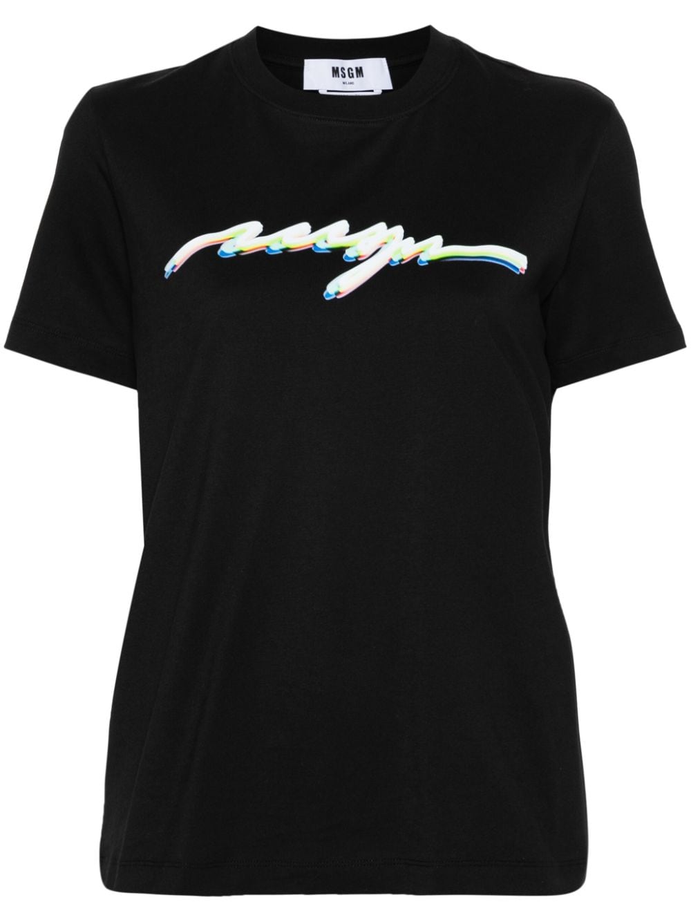 MSGM logo-print cotton T-shirt - Black von MSGM
