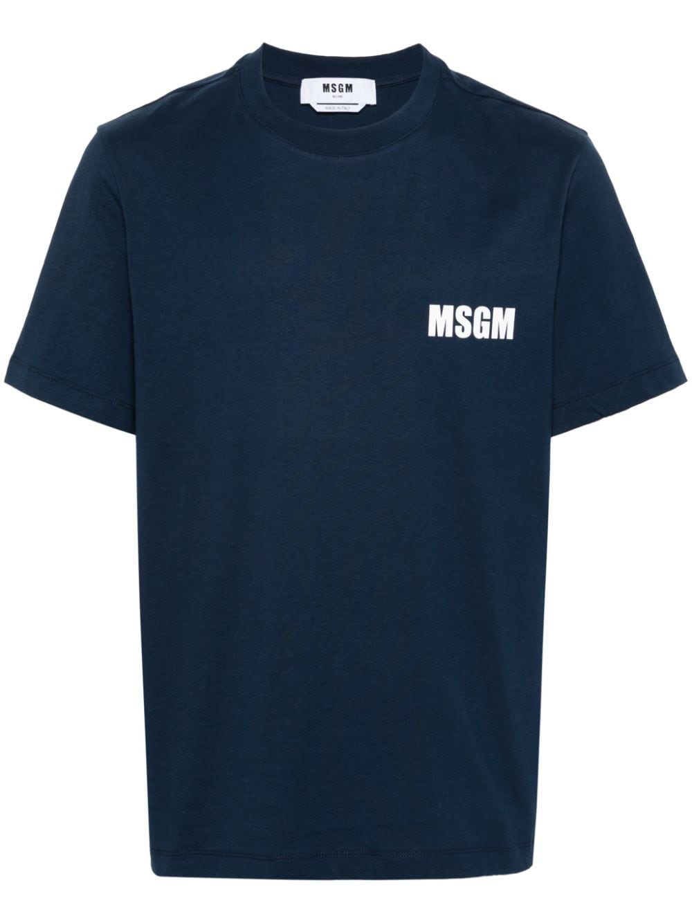 MSGM logo-print cotton T-shirt - Blue von MSGM