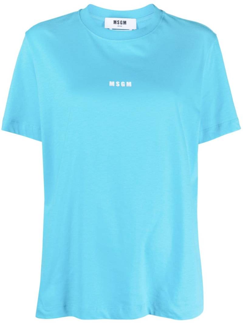 MSGM logo-print cotton T-shirt - Blue von MSGM