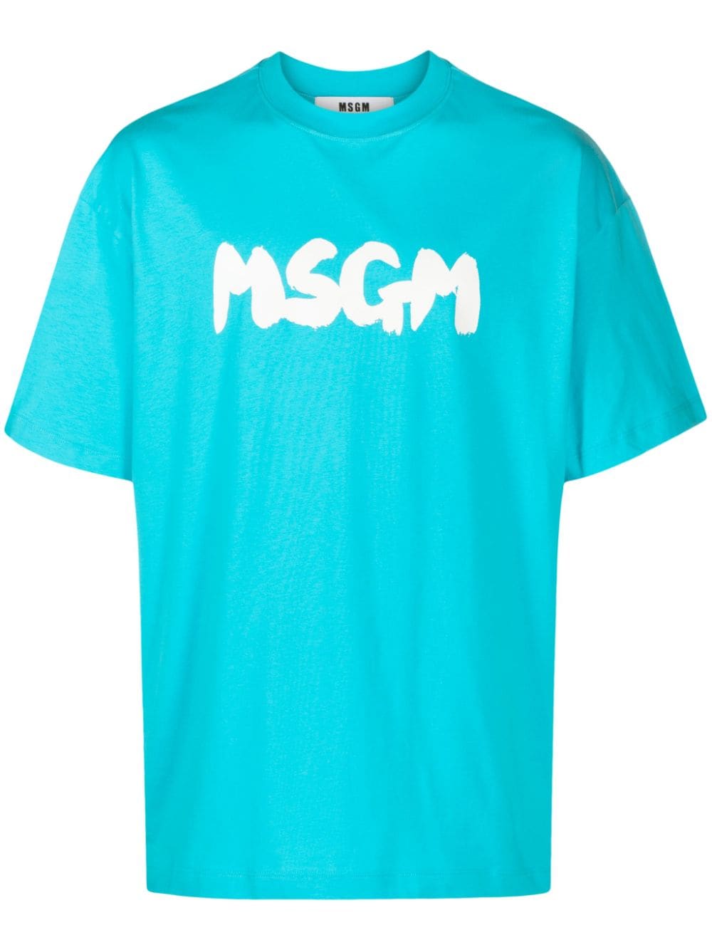 MSGM logo-print cotton T-shirt - Blue von MSGM