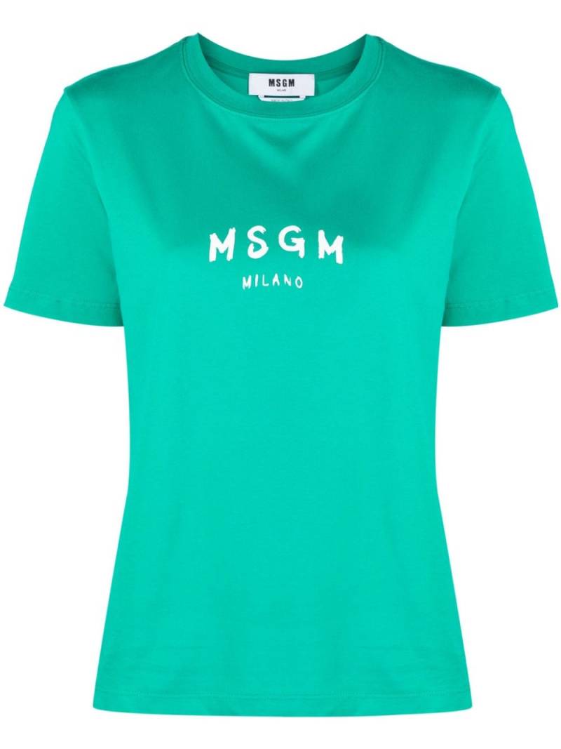 MSGM logo-print cotton T-shirt - Green von MSGM