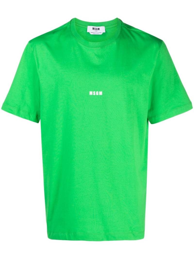 MSGM logo-print cotton T-shirt - Green von MSGM