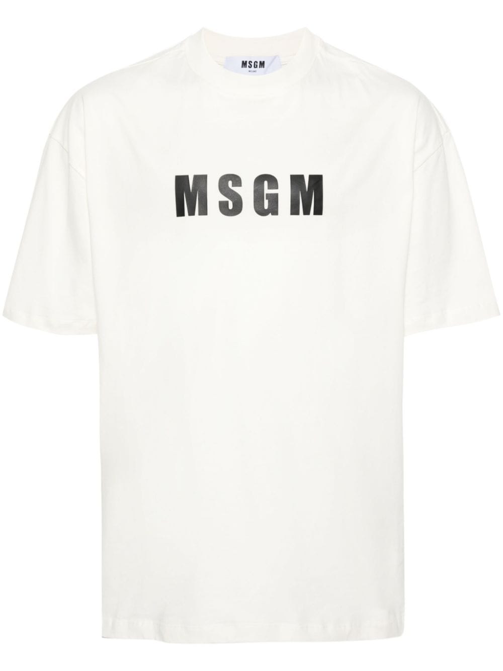 MSGM logo-print cotton T-shirt - Neutrals von MSGM