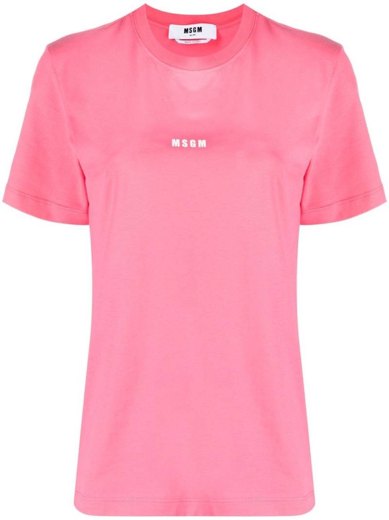 MSGM logo-print cotton T-shirt - Pink von MSGM