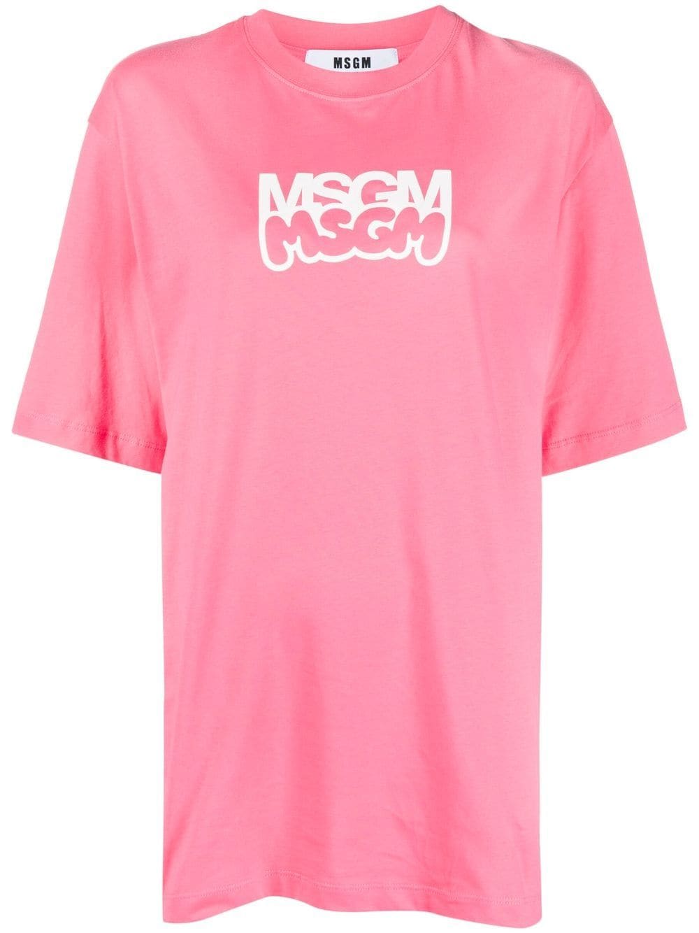 MSGM logo-print cotton T-shirt - Pink von MSGM