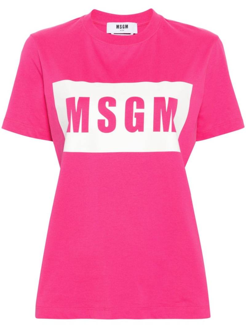 MSGM logo-print cotton T-shirt - Pink von MSGM