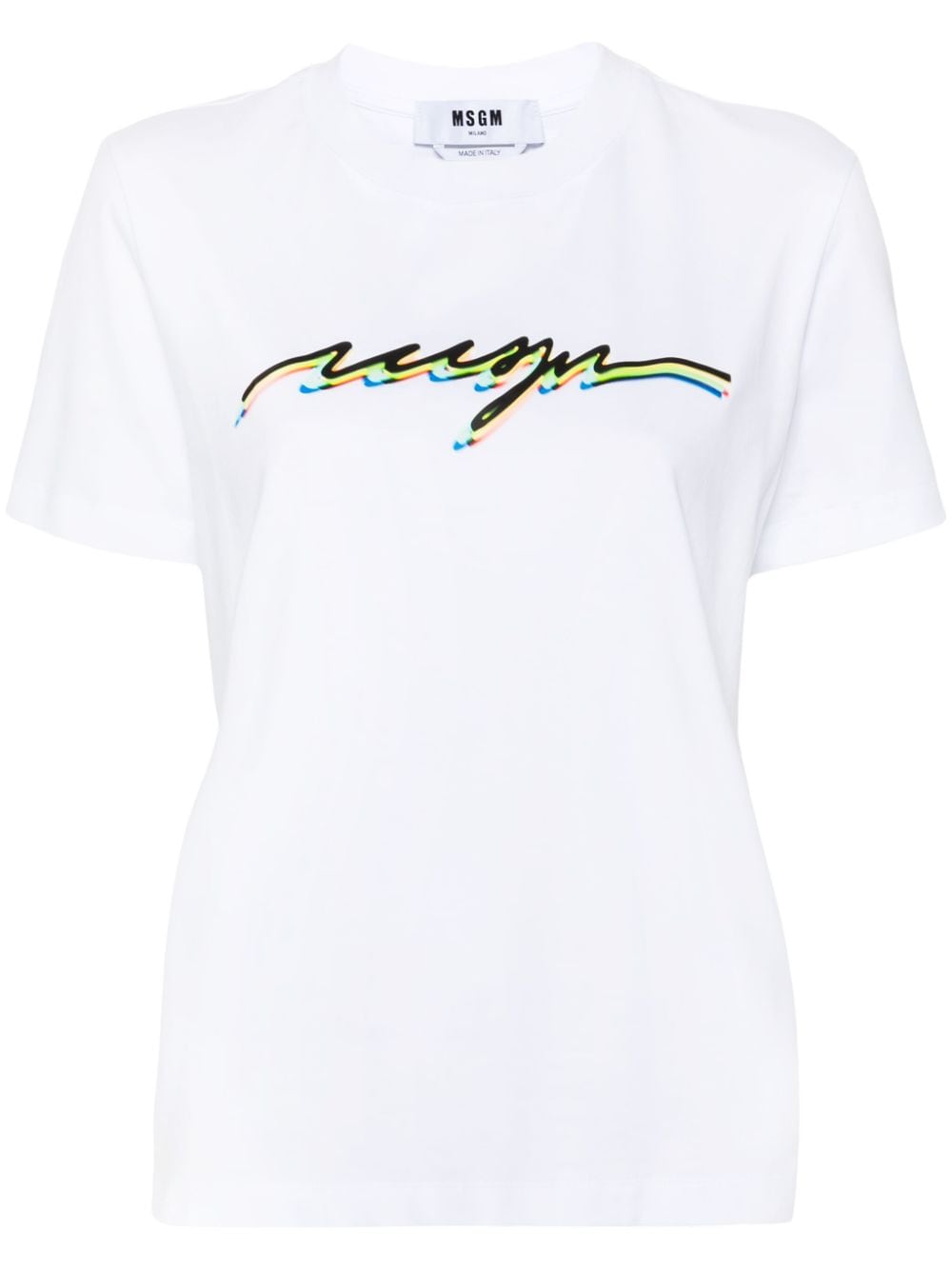 MSGM logo-print cotton T-shirt - White von MSGM