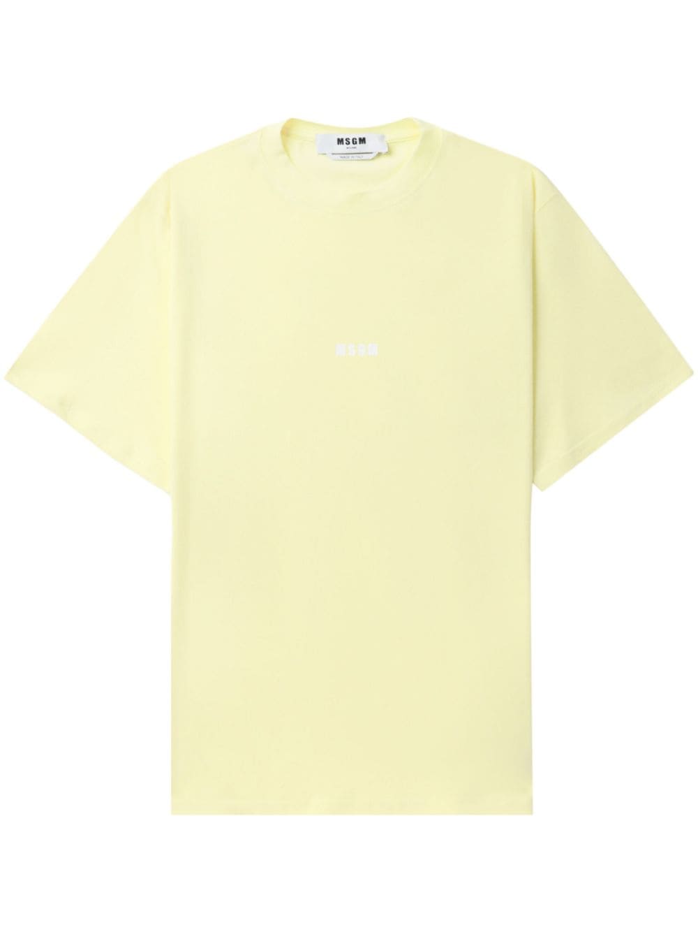 MSGM logo-print cotton T-shirt - Yellow von MSGM