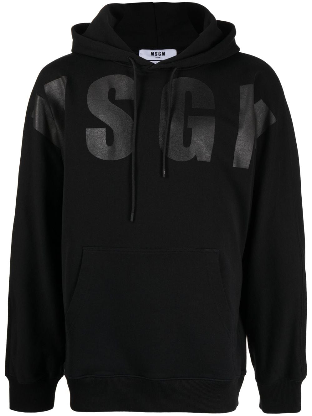 MSGM logo-print cotton hoodie - Black von MSGM
