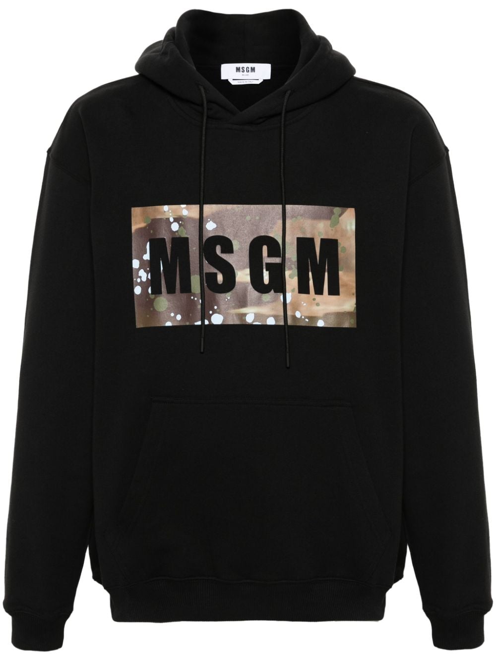 MSGM logo-print cotton hoodie - Black von MSGM