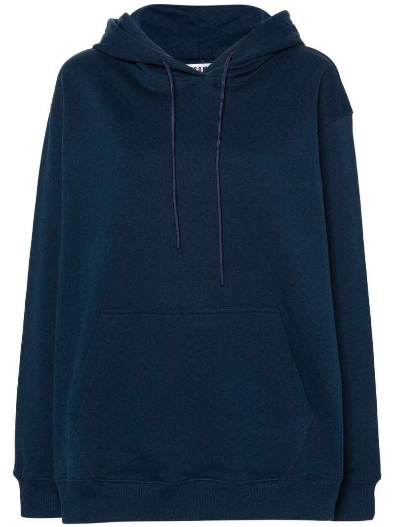 MSGM logo-print cotton hoodie - Blue von MSGM