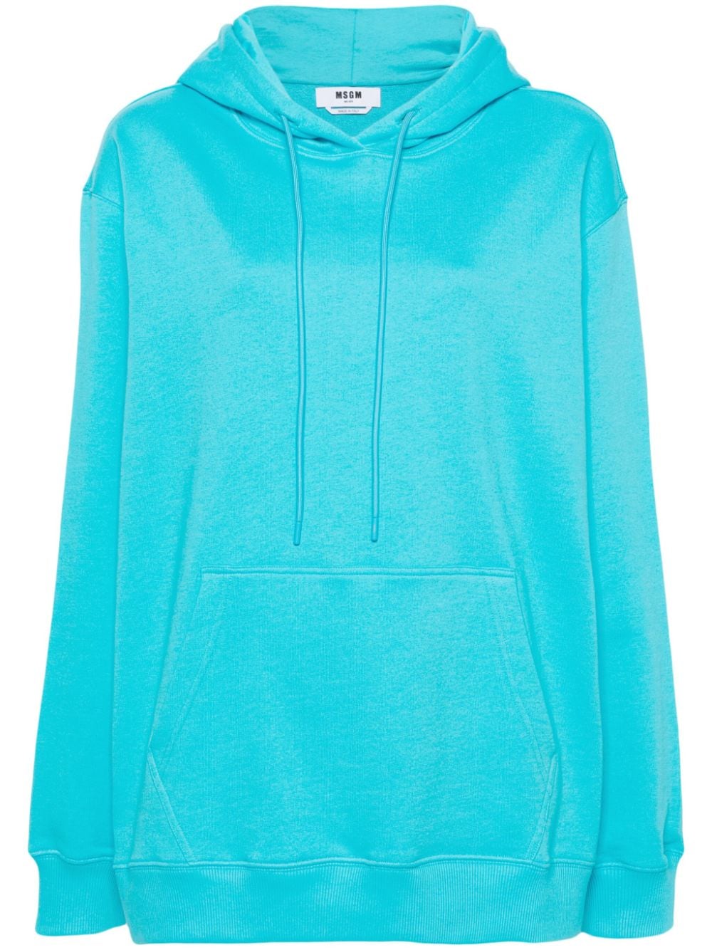 MSGM logo-print cotton hoodie - Blue von MSGM