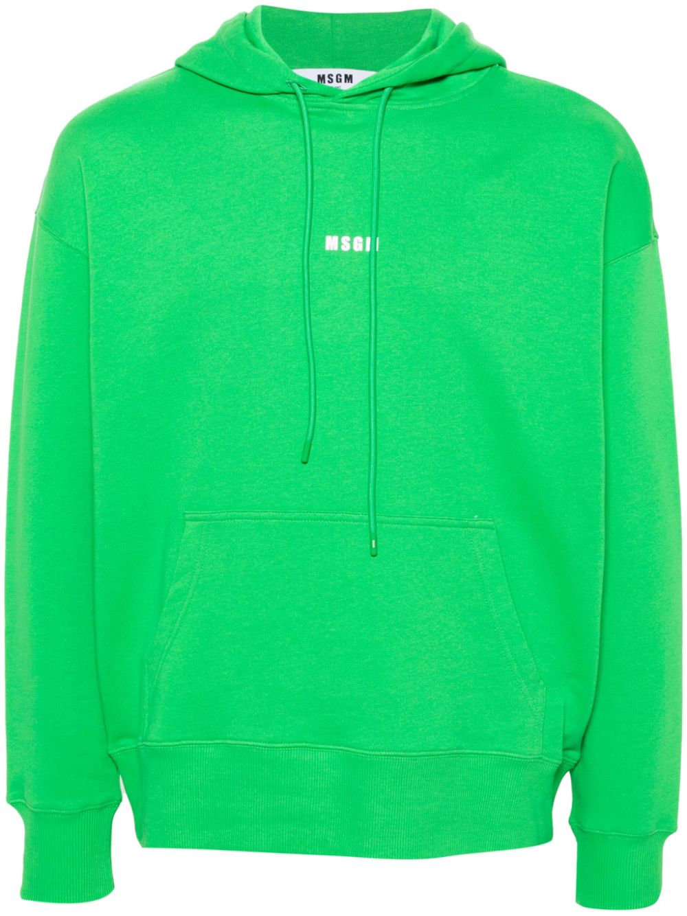 MSGM logo-print cotton hoodie - Green von MSGM