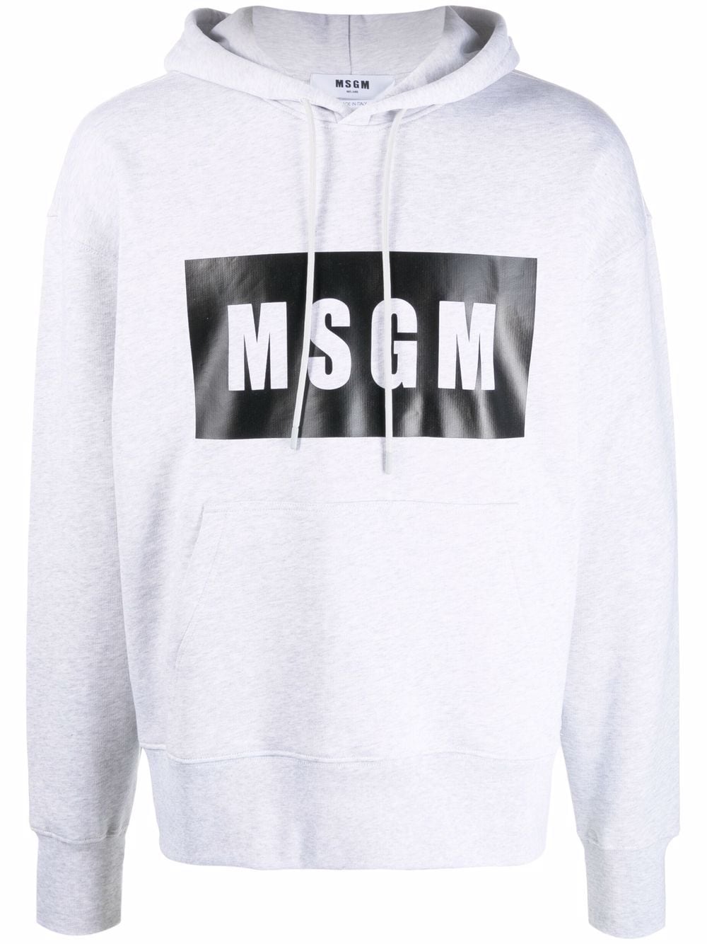 MSGM logo-print cotton hoodie - Grey von MSGM