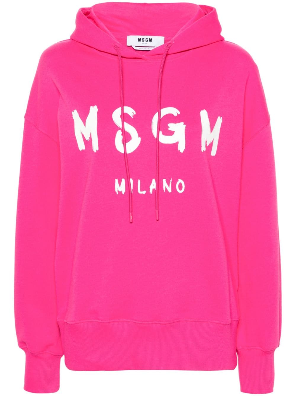 MSGM logo-print cotton hoodie - Pink von MSGM