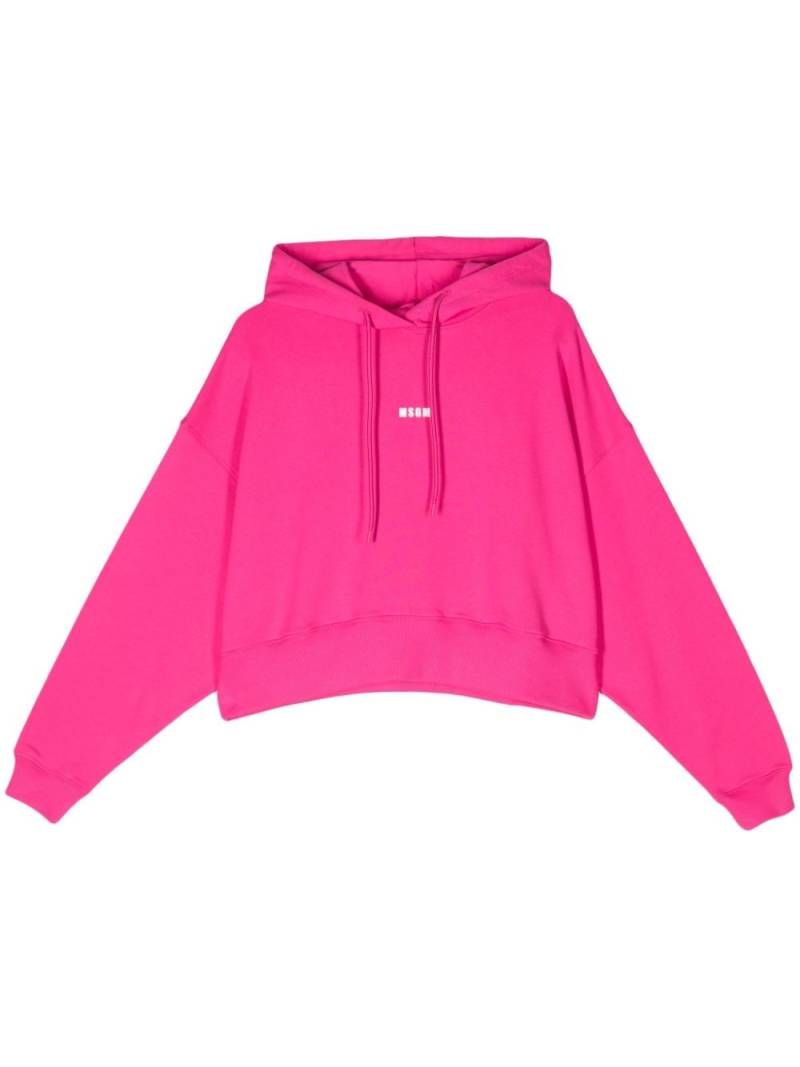 MSGM logo-print cotton hoodie - Pink von MSGM